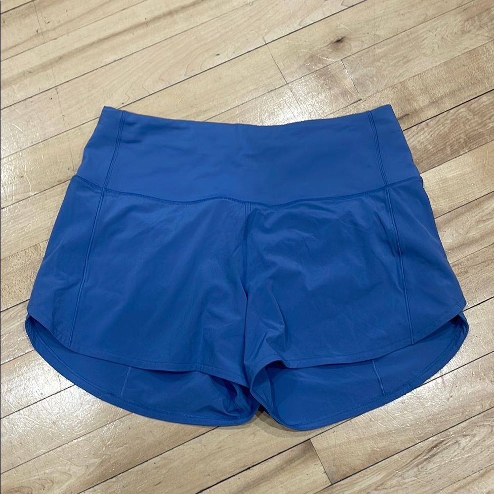 dark baby blue Lululemon shorts